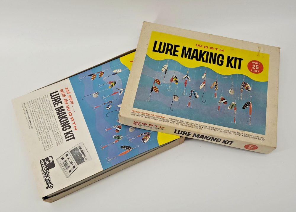 Vintage Worth Lure Making Kit No LM1 Original Box Vise Hardware Testors Paint 25